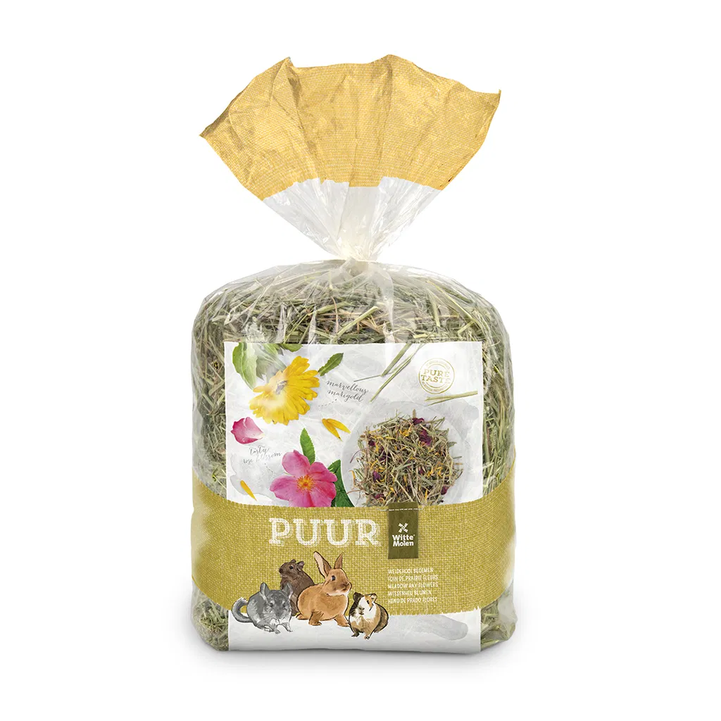 PUUR enghø med blomster 500 g - Duftende hø med naturlig variation